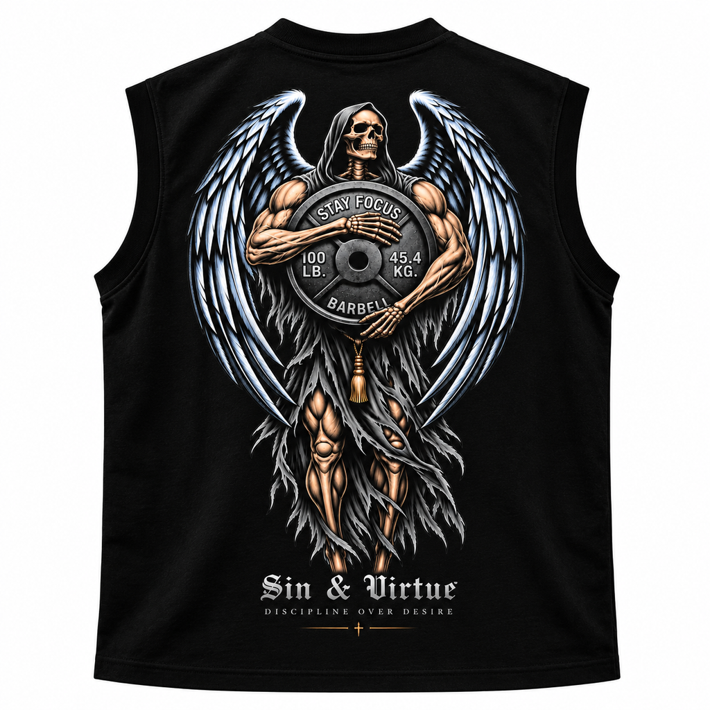 Sin & Virtue Stay Focus Muscle Tee – Black