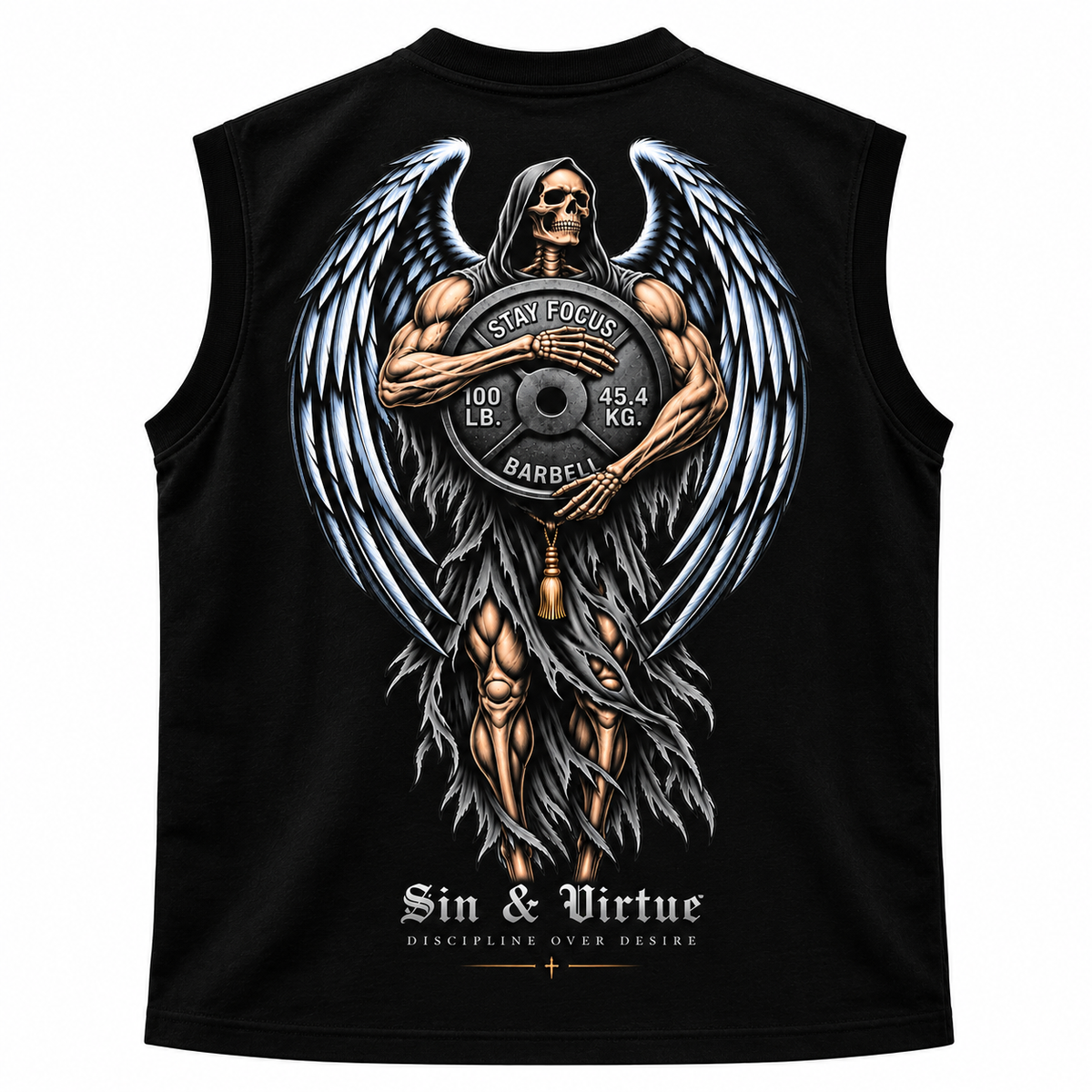 Sin & Virtue Stay Focus Muscle Tee – Black