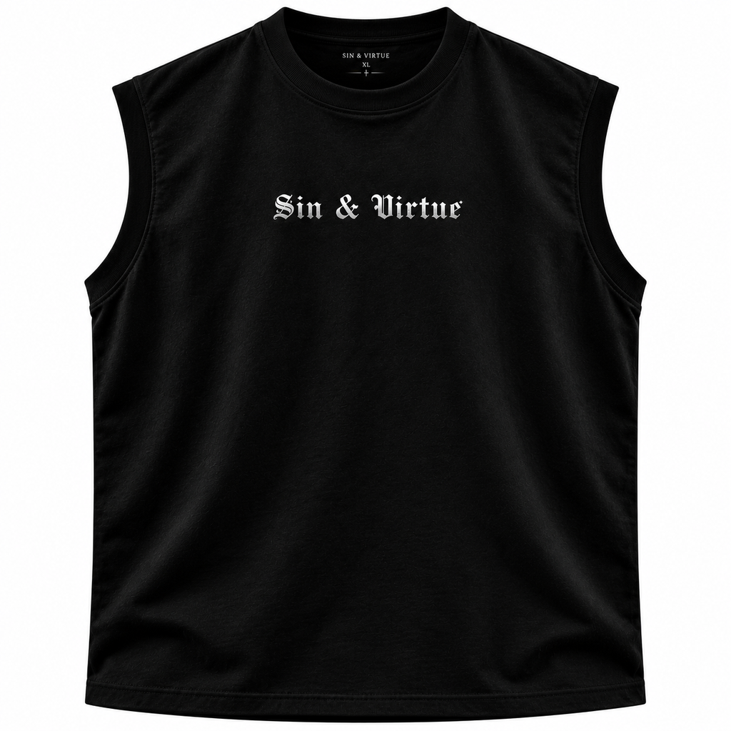 Sin & Virtue Stay Focus Muscle Tee – Black