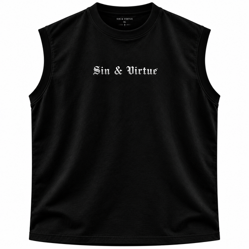 Sin & Virtue Stay Focus Muscle Tee – Black