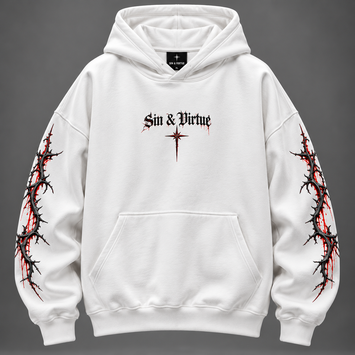 Sin & Virtue Duality Oversized Hoodie – White
