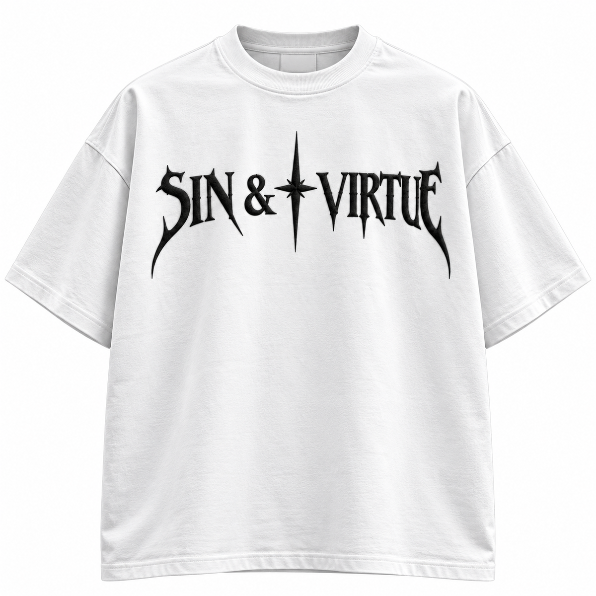 Sin & Virtue Embrace The Duality Oversized T-Shirt – White